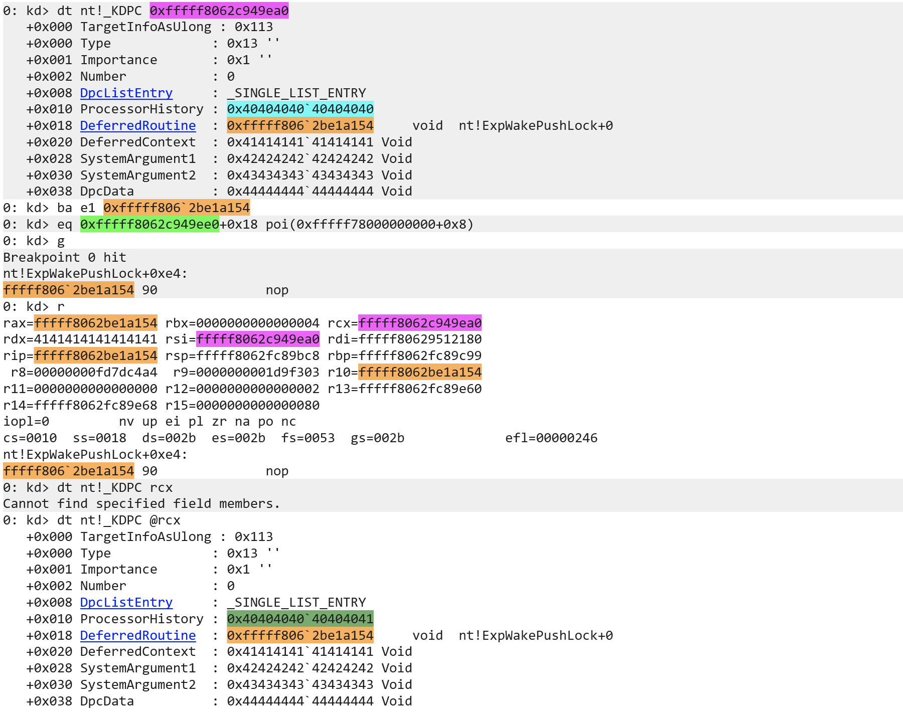 At the moment of DeferredRoutine gadget